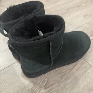 UGG Black Classic Mini Suede Shearling Ankle Boots